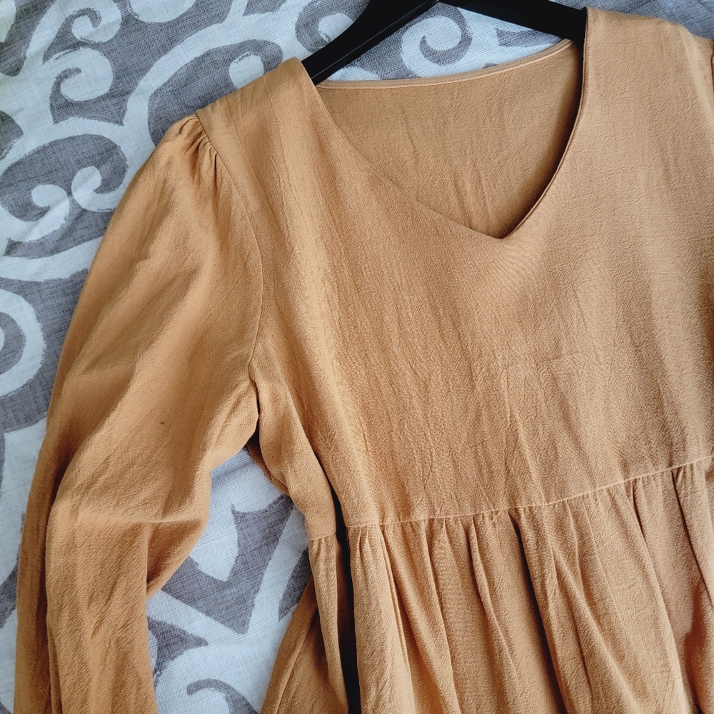 Vici Smock Latern Babydoll Long Sleeve Bohemian Dress - Picture 6 of 10